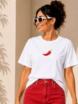 FLCN - White Chili Graphic Printed Oversized T-Shirt