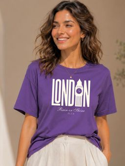 FLCN - Purple London Graphic Printed Oversized T-Shirt