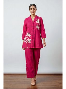 Jisora - Women Embroidered Pink Co-Ord Set