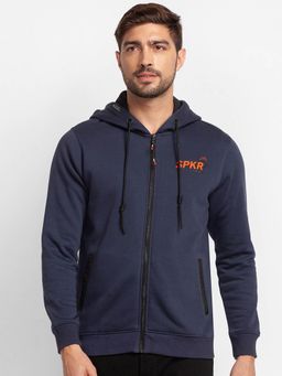 Spykar - Slate Grey Cotton Full Sleeve Hooded Sweatshirt for Men