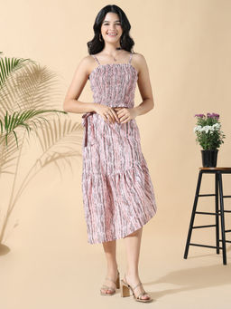 SHOWOFFFF - Women Peach Printed Co-Ord Set (Set of 2)