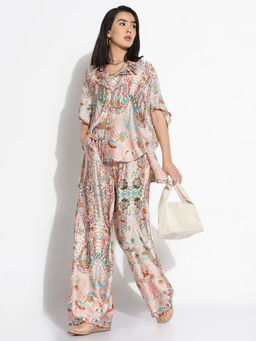 SHOWOFF - Women Pink Printed Co-Ord Set (Set of 2)