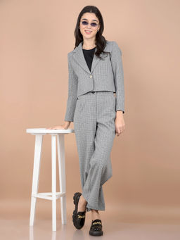 CRIMSOUNE CLUB - Women Black Jacquard Co-Ord Set (Set of 2)