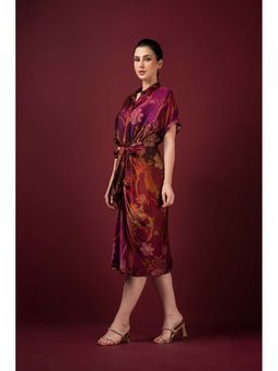 Sonia Baderia - Floral Printed Shirt Style Midi Dress