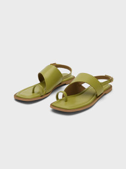 Twenty Dresses by Nykaa Fashion - Green Square Toe Slingback Flat Sandal