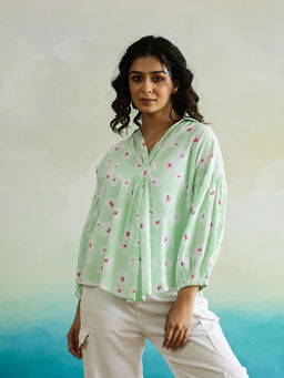SAY - Women Green Regular Fit Casual Top