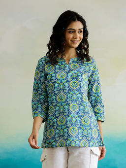 SAY - Women Turquoise Regular Fit Casual Top