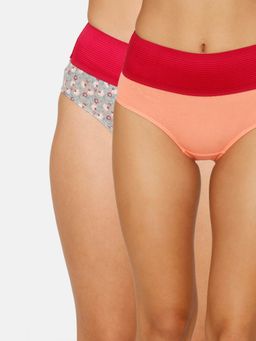 Zivame - High Rise Full Coverage Tummy Tucker Hipster Panty Pack Of 2 - Assorted-multi-color