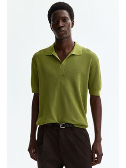 H&M - Men Green Regular Fit Polo T-Shirt