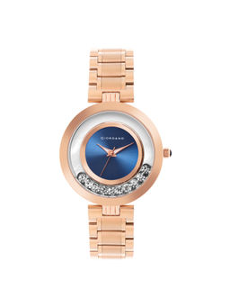 Giordano - Rose Gold Case & Blue Dial Analog Watch For Women - GD-60021-33