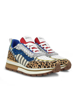 Saint G - Multi Leather Handcrafted Embellished Sneakers