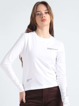 Calvin Klein - Women White Regular-Fit Cotton T-Shirt