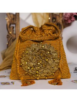 ITIHASIKALA - Shimmer Blossom Crochet Potli Bag