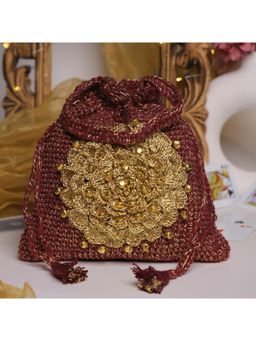 ITIHASIKALA - Pearl Blossom Handcrafted Crochet Potli Bag