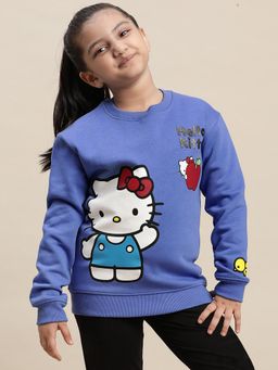 Kidsville - Hello Kitty Printed Blue Sweatshirt for Girls