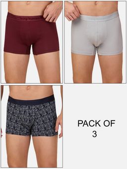 Being Human - Men Multi-Color Geometric Trunks (Pack of 3)