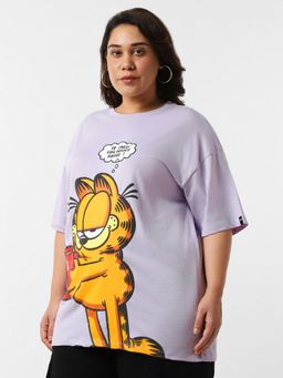 Bewakoof - Official Garfield Merchandise Women's Graphic Printed Oversized Plus Size T-shirt