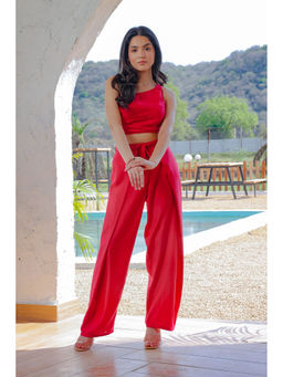 Alaya by Stage3 - Verona Red One Shoulder Crop Top