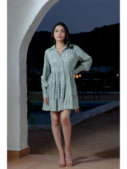 Alaya by Stage3 - Verona Green Floral Printed Tiered Dress