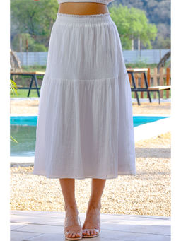 Alaya by Stage3 - Verona White Midi Skirt