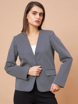 Gipsy - Women Full Sleeves Cotton Fabric Navy Blue Coat