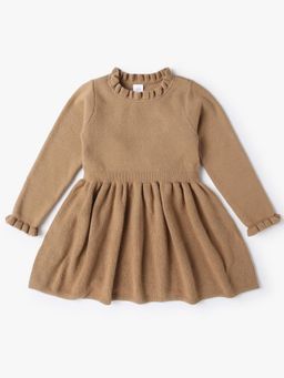 GAP - Girls Brown Fit and Flare Sweater Dress