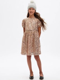 GAP - Girls Sequin Round Neck A-Line Dress