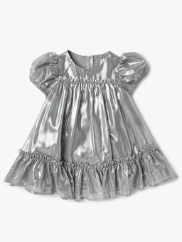 GAP - Girls Round-Neck Tiered Satin Dress (Set of 2)