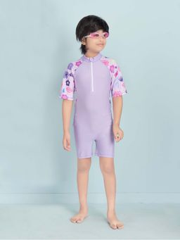 Aarika - Boys Purple Printed Swim Suit