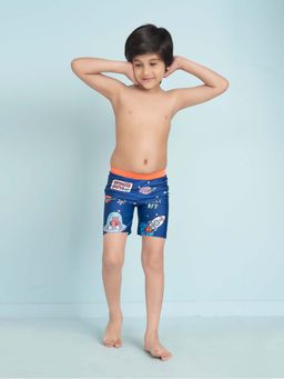 Aarika - Boys Blue Printed Swim Shorts