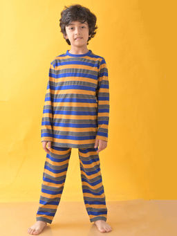 ANTHRILO - Multi-Color Stripes Long Sleeve Boys T-Shirt and Pyjama (Set of 2)