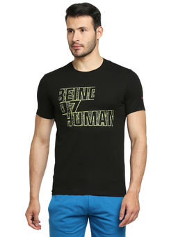 Being Human - Men Printed Black T-Shirt