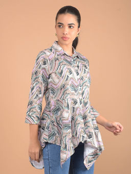 CRIMSOUNE CLUB - Multi-Color Printed Slim Fit Shirt