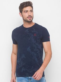 Being Human - Men Printed Navy Blue T-Shirt