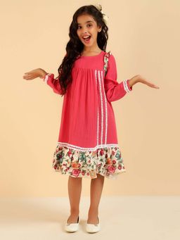 Bugandbees - Full Sleeves Cotton Gauze Tiered Dres