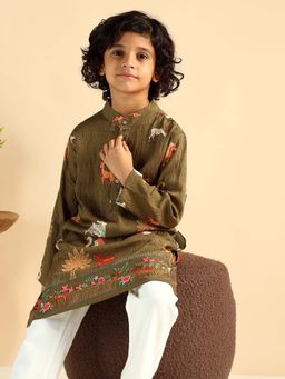 Bugandbees - Animal Printed Long Kurta