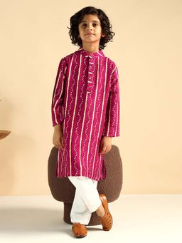 Bugandbees - Bandani Printed Knee Length Kurta For Boys