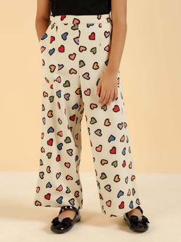 Bugandbees - Heart Printed Multi Color Patch Pocket Pant