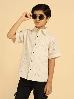 Bugandbees - Casual Schiffli Embroidered Shirt