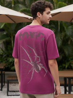 Bewakoof - Men's Violet Quartz Toxic Graphic Printed Oversized T-Shirt