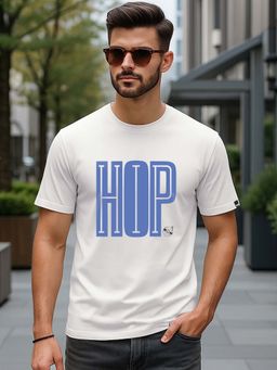 Bewakoof - Men's White Hip Hop Typography T-Shirt