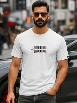 Bewakoof - Men's White Break Through Graphic Printed T-Shirt