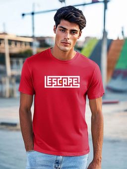 Bewakoof - Men's Bold Red Escape Typography T-Shirt