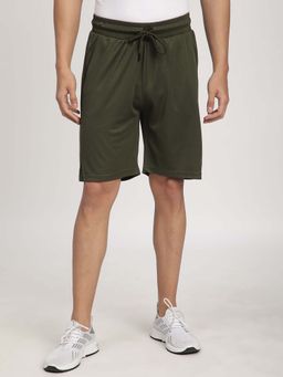 R&B - Green Solid Polyester Shorts