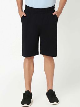 R&B - Black Solid Cotton Shorts