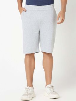 R&B - Grey Solid Cotton Shorts