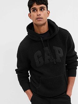 GAP - Men Black Logo Hoodies Hooded Sweatshirt