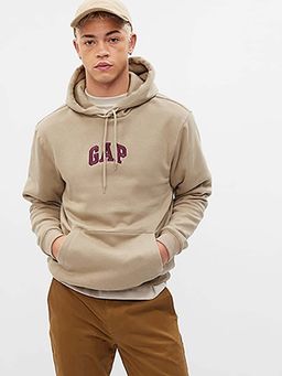 GAP - Men Beige Logo Hooded Sweatshirt