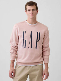 GAP - Men Pink Logo Print Full Sleeve Sweatshirt