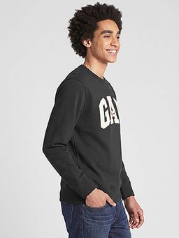 GAP - Men Black Applique Full Sleeves Crew Neck Sweatshirt